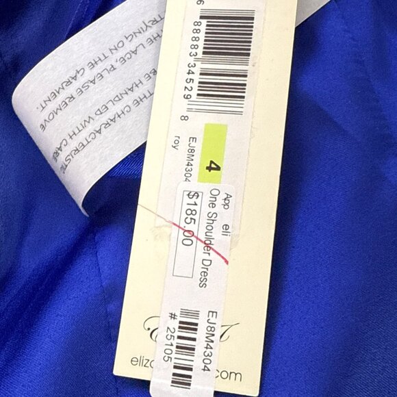 Eliza J Womens One-Shoulder Royal Blue Lace Sheath Dress Sz 4 - New - Picture 7 of 9